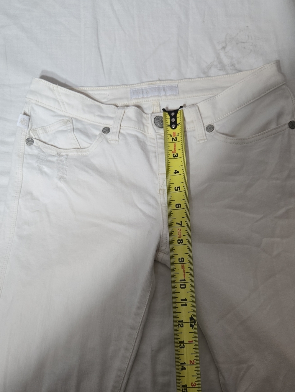 Rock And Republic Women Berlin Skinny Jeans Ivory Color Sz 8 - Picture 10 of 11